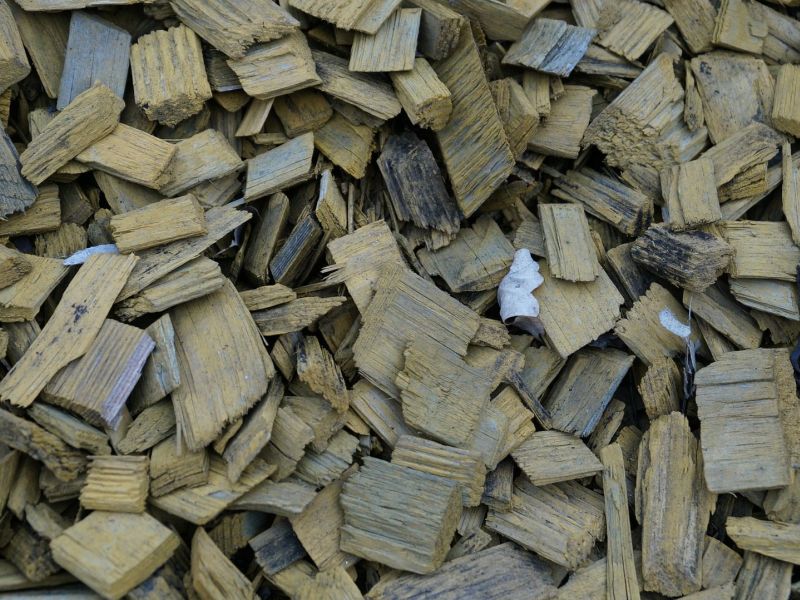 Astillas de madera triturada